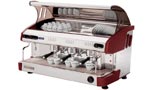 NEW ELEGANCE Display Control 3 GR red, crem international, Automatic espresso coffee machine with 3 groups