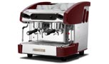 NEW ELEGANCE Mini Pulser 2GR red, crem international, Compact semi-automatic espresso coffee machine with 2 groups